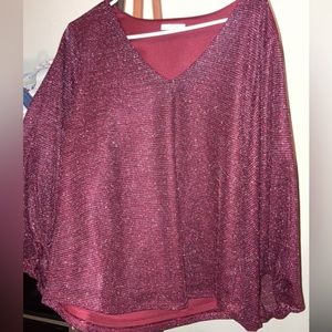 Dark Red Sparkle blouse🌹